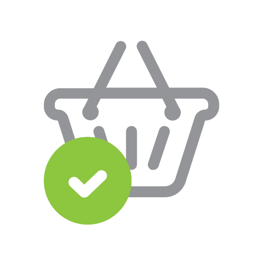 E-commerce, online, shopping, ui, shopping cart, success, basket icon